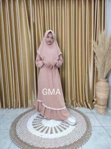 Gamis Anak Perempuan Set Jilbab 3 - 15 Tahun | Baju Muslim Anak | Syari Anak