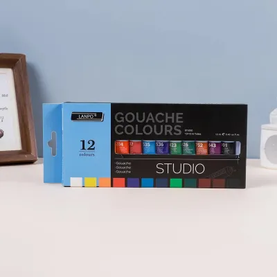 สี gouache 24 สี / 12 สี ขนาด 12 มล. แบบหลอด สำหรับงานกราฟฟิตี งานโฆษณา และงานศิลปะ