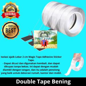 TJ Double Tape Solatip Bening: Lem Perekat Barang & Tempelan Dinding