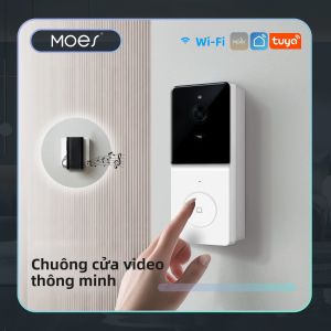 Camera Chuông Cửa Thông Minh WiFi MOES Tuya 1080P Với Âm Thanh Hai Chiều Tầm Nhìn Ban Đêm Và Thẻ Nhớ 64GB Hệ Thống Liên Lạc Nội Bộ Không Dây Cho An Ninh Gia Đình