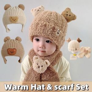Winter Fashion Essentials: Cute Little Bear Fur Ball Baby Hat & Warm Elastic Children's Knitted Hat