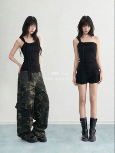 ARCG | Sleeveless Design Spaghetti Strap Bustier Top