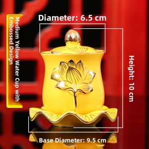 Buddha Hall Lotus Water Cup Crystal Offering Cup Guanyin Pure Water Cup Ceramic Buddha Offering Cup Large Compassion Ceramics