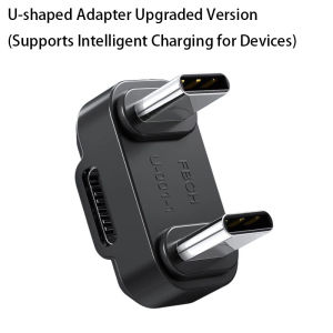 U Shape OTG Adapter Type-C to Type-C 32W Fast Charging 480Mbps Lossless Audio for Wireless Lavalier Microphone Live Streaming