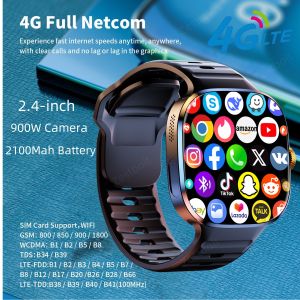 5G Celluler Version Smartwatch M99 Android Smart Watch With 190° Rotary Camera NFC Compass IP67 Waterproof Google Play Store
