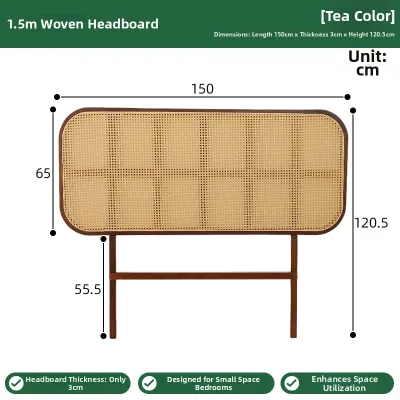 ZHUTING | Vintage Moisture-Proof Slim Space-Saving Rattan Headboard Panel