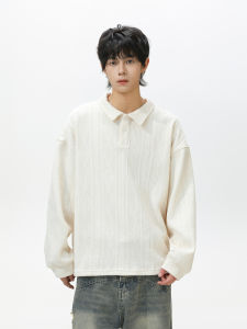 WUKONGYOUHUO | Casual Pure Color Polo Neck Sweatshirt with Texture