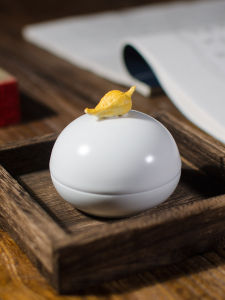 Creative Ceramic Clay Box Zen Buddha Hand Inkpad Porcelain Cup Box Tall Crown Jingdezhen Calligraphy Materials Seal Cutting Inkpad