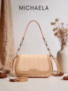 MICHAELA Refined Woven Underarm Bag Detachable Strap Roomy Sling Bag for Office Dating HB7508088 XD