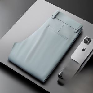 ROMON | Lormen Mens Ice Silk Business Casual Pants Summer Thin New Style High End Sunscreen Long Workwear Straight Leg Trousers