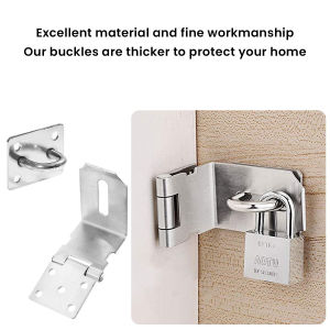 ZEO 3/4/5 Inches 90/180 Degree Padlock Hasp Stainless Steel Security Door Clasp Hasp Lock Latch