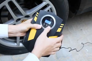 12V Portable Car Air Pump Air Compressor with 120W Motor 35L/min Flow Rate Digital Display LED Light for Car Motorcycle & Bicycles