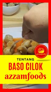 Azzamfoods Baso Cilok Ayam Frozen isi 50 Varian Saus Pedas dan Bumbu Kacang Halal Tanpa Pengawet
