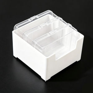 Multi-Use Storage Box with 3 Removable Clear Organizer Cases for Data Cables Jewelry & Cards Desktop Office & Home Organization