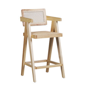 Bar Stool Rattan Solid Wood Bar Stool High Stool Bar Chair Zhonggu For Home Island Stool Bar Stool Stool Sub 60cm
