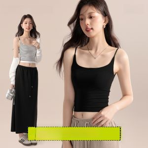 MiiOW | Áo ba lỗ kẻ sọc Catman dành cho nữ mùa xuân hè phong cách mới có đệm ngực ôm vừa vặn che chắn bên hông lưng chữ U mặc trong và ngoài