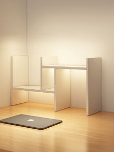 MONLEYTA | Simple Wooden Desktop Bookshelf Office Desk Organizer Corner Storage Rack Book Stand Shelf Easy Assembly Desktop Arrangement