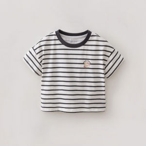 Marc&Janie | Cool and Breathable Girls Striped Short Sleeve T-Shirt