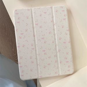 Acrylic Butterfly Knot Floral Patterned Foldable Mirror Surface Protection Case for 10th Generation Tablet Mini6/Air5/Air2024