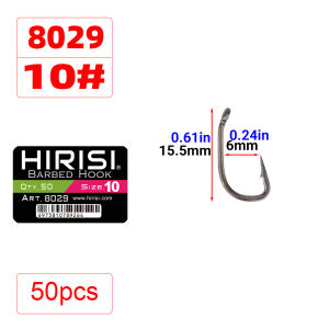 Hirisi 50/100pcs PTFE Coated Carp Fishing Hooks With Eye Micro Barbed High Carbon Steel 8029 Fishing Accessories Spliceable Box