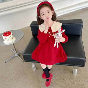 Váy Công Chúa Tay Dài Mùa Thu Cho Bé Gái Váy Công Chúa Phong Cách Ngọt Ngào Cổ Búp Bê Trang Phục Trẻ Em Thời Trang Cho Bé Gái