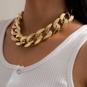High Quality Exaggerated Plastic CCB Big Chunky Chain Necklace for Women Vintage Twisted Chunky Thick Link Jewelry Steampunk Men