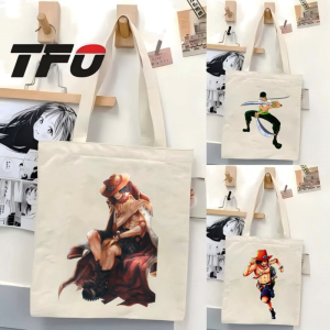 TFO Tote Bag One Piece the Straw Hat Pirates Monkey D. Luffy Versatile Ideal for College School