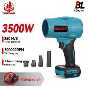 Máy Thổi Lá Cầm Tay Không Dây ONEVAN 3500W Động Cơ Không Chổi Than Tốc Độ 300000 Vòng/phút Tương Thích Với Pin Makita