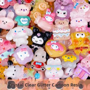 Cartoon Crystal Clear Sparkling Resin Accessories