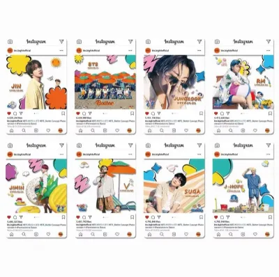 (Ready Stock) 8 pcs BTS Bangtan Boys ING IG Transparent Cards Kpop Collection Collectible Idol Merchandise
