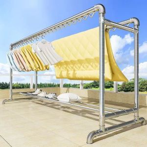 Thickened Galvanized Steel Clothes Drying Rack