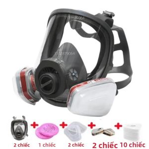Mặt Nạ Phòng Độc Toàn Mặt Với Bình Chứa 40mm Dùng Cho Khí Công Nghiệp Đánh Bóng Hóa Chất Hàn Phun Sơn - Bảo Vệ Hóa Chất