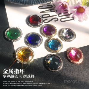 Portable Crystal Gem Phone Stand Sticky Creative Ring Holder Lazy Support Desktop Movie Watching Back Cover Universal Stick on