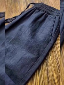 PAIBOLI | Wide Leg Pants for Women Summer New Arrival High-End Natural All-Match Elastic Waist Cotton Linen Straight Casual Pants