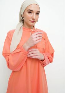 MFMW Lolo Midi Dress Gamis Orange: Dress Gamis Desain Elegan