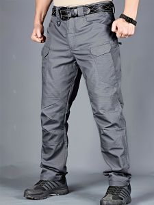 Plus Size Mens Thin Cargo Pants With Side Pockets For Spring Summer Tactical Oversized Loose Punk Pants Big And Tall Guys