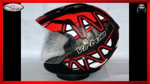 VIRTUE Helm Motor SNI Half Face Detector Original Bahan ABS Berkualitas Tinggi & Tebal