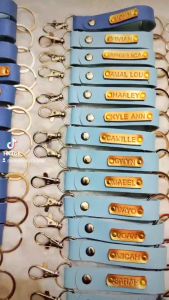 Personalized Leather Keychain -Hook and ring