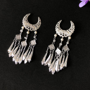 Traditional Chinese Wedding Hair Accessories Silver Hairpin Womens Tassel Hair Clips Vintage Style Film Studio Hanfu Hairpins