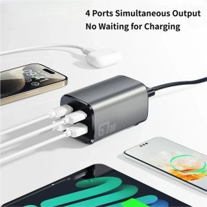 Bộ chuyển đổi sạc nhanh Trạm Sạc nhanh máy tính để bàn 4 trong 1 67W với 2 USB-A và 2 cổng Loại C