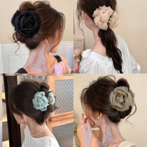 Simple Organza Flower Hair Clip Korean Fashion Shark Clip Hair Accessories for Gentle Women’s