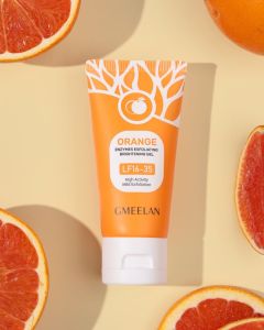 Gmelan Orange Whitening Exfoliating Gel 50g Eksfoliasi Wajah Blackhead Cleaner Hydrating Gel With Niacinamide Whitening Improve Dull Skin