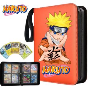 Bandai | 400pcs High-capacity 4palace grids Zipper Card Binder Anime Naruto Trading Card Album Holder for TCG Cards PU Collection Case