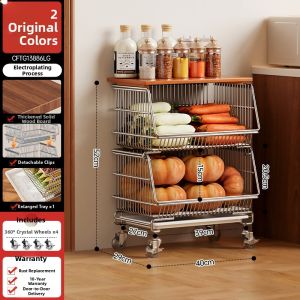ERMO | Multifunctional Kitchen Fruit and Vegetable Storage Trolley