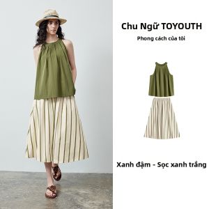 Toyouth | Bộ Đồ Mùa Hè Phong Cách Rừng Cho Phụ Nữ Áo và Chân Váy 2 Món
