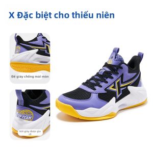 XTEP | Giày Bóng Rổ Cho Bé Chống Mài Mòn Có Đệm Lò Xo Mùa Xuân
