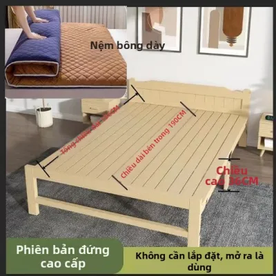 AYIJIE | Giường Gấp Bằng Gỗ Thật Dễ Sử Dụng và Bền