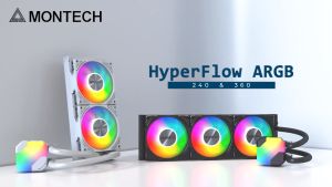 MONTECH HyperFlow ARGB 360 360mm -AIO CPU Liquid CoolerIntel&AMDEnhanced 3100RPM WaterPump3x Metal Pro Argb Fan