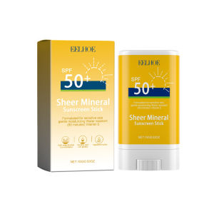 Eelhoe Sheer Mineral Sunscreen Stick SPF50+ UV Protective Anti Oxidant Sunblock Isolation Cream Non Greasy Moisturizing Sunscreen Bar Balm Lightweight Oil Control Refreshing Face Body Whitening Sunblock Stick Skin Care Product