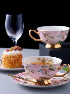 Bộ Cốc Cà Phê Sứ Xương Kiểu Âu Tinh Tế Bộ Trà Chiều Kiểu Anh Cốc Trà Hoa Cốc Nhỏ Nhẹ Sang Trọng Phong Cách Cung Đình Cổ Điển